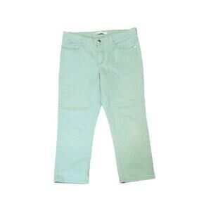 Lee Women's Natural Fit Green Cotton Capri Denim Jeans *Flawed* Sz 10 See Pics